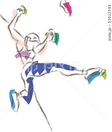 ボルダリングをしている女性 55012593