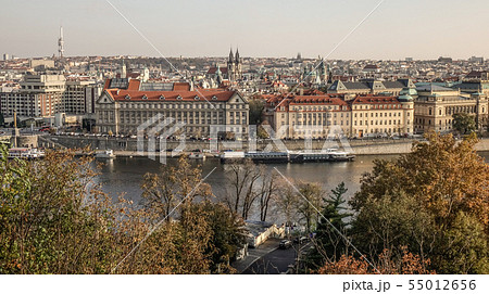 Aerial view of Prague, Czechia 55012656