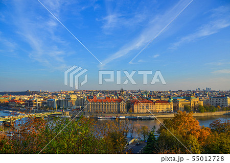 Aerial view of Prague, Czechia 55012728