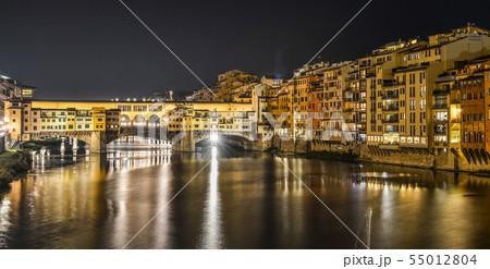 Ponte Vecchio Bridge in Florence at night 55012804