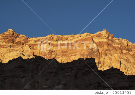 Cliff in shadow in Capitol Reef National Park, USA 55013455