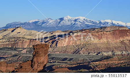 Rock formations and mountain landscape in Capitol Reef National Park, USA 55013537