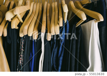Clothes in wardrobe Clothes in wardrobe 55013630