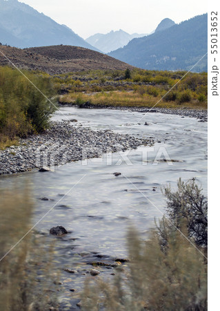 River by mountains in Sun Valley, Idaho, USA 55013652