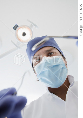 View directly below dentist during examination View directly below dentist during examination 55013835