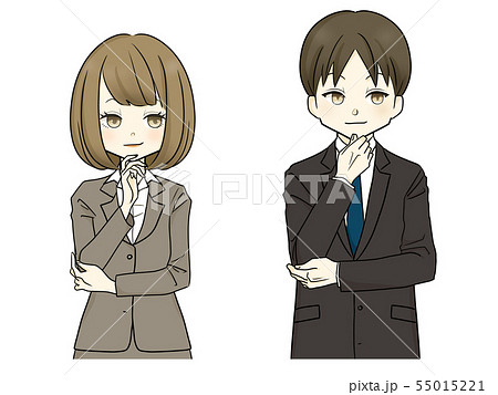 スーツ-企む女性・男性 スーツ-企む女性・男性 55015221