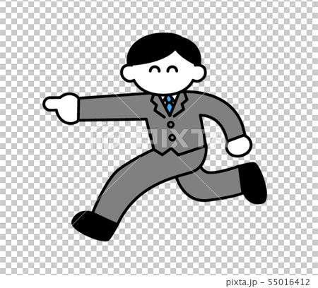 Office worker pointing to the side with smile (deformed) Office worker pointing to the side with smile (deformed) 55016412