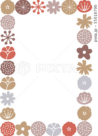 手描き風の花のフレーム 手描き風の花のフレーム 55016790