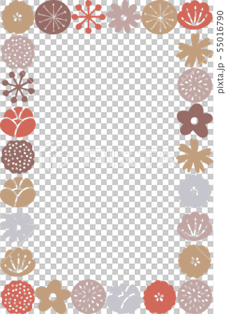 手描き風の花のフレーム 手描き風の花のフレーム 55016790