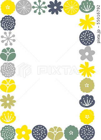 手描き風の花のフレーム 手描き風の花のフレーム 55016792