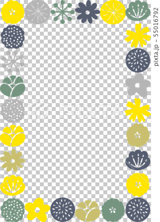 手描き風の花のフレーム 手描き風の花のフレーム 55016792