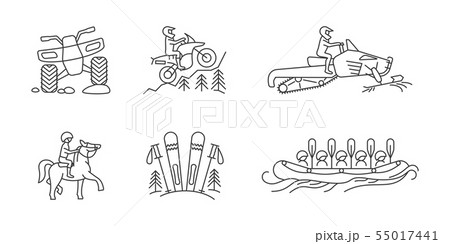 Active lifestyle linear icon set 55017441