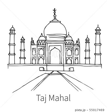 Watercolor And Pen Drawing Of The Taj Mahal. Agra, India Stock Photo,  Picture and Royalty Free Image. Image 41582085.