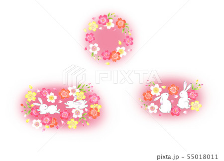 うさぎと桜ピンク 55018011