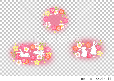 うさぎと桜ピンク 55018011