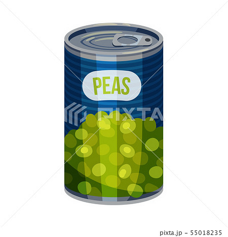 High tin of peas. Vector illustration on white background. 55018235