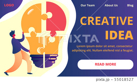 Creative Idea Horizontal Banner. Office Employee Creative Idea Horizontal Banner. Office Employee 55018527