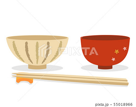 お茶碗4 箸のイラスト素材
