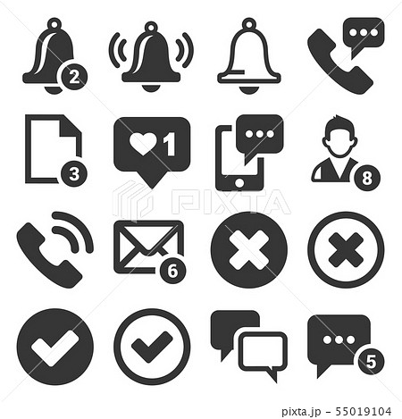 Notification Icons Set on White Background. Vector Notification Icons Set on White Background. Vector 55019104