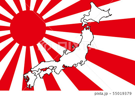 背景壁紙 ベクターイラスト素材 日本地図 イメージ 日の丸 日本国旗 国家 無料 フリーサイズ 東京のイラスト素材
