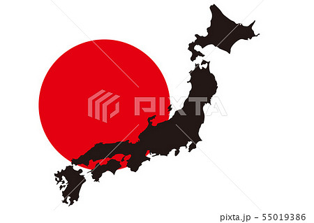 背景壁紙 ベクターイラスト 日本地図 日の丸 Tokyo Japan 無料素材 フリーサイズ 国旗 のイラスト素材
