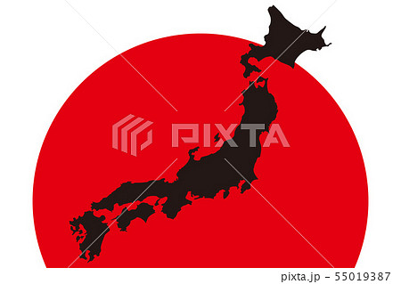 背景壁紙 ベクターイラスト 日本地図 日の丸 Tokyo Japan 無料素材 フリーサイズ 国旗 のイラスト素材