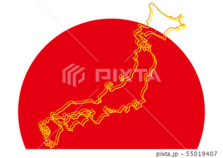 背景壁紙 ベクターイラスト素材 日本地図 列島 地図 日の丸 日本国旗 ジャパン 無料 フリーサイズのイラスト素材