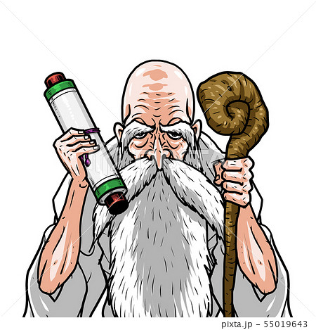 神様 白着物 左杖右巻物 神様 白着物 左杖右巻物 55019643