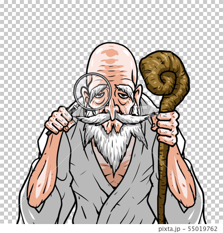 神様 白着物 左杖右虫眼鏡 神様 白着物 左杖右虫眼鏡 55019762