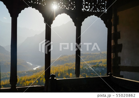 Vintage window of Baltit fort, Hunza valley. 55020862
