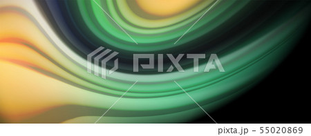 Abstract wave lines fluid rainbow style color stripes on black background. Artistic illustration for 55020869