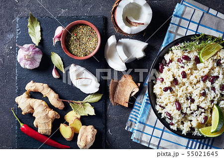 Caribbean Rice and Red Beans in a bowl Caribbean Rice and Red Beans in a bowl 55021645