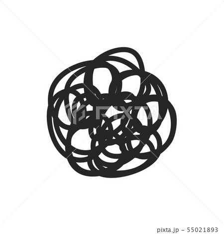 Chaotic scribble line isolated on white background 55021893
