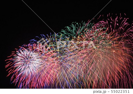 北海道 十勝 帯広 勝毎花火大会の写真素材