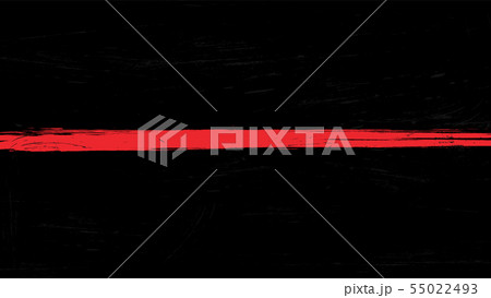 Thin red line flag with grunge paint trace - a Thin red line flag with grunge paint trace - a 55022493