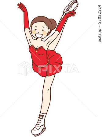 フィギュアスケート選手 女性 のイラスト素材