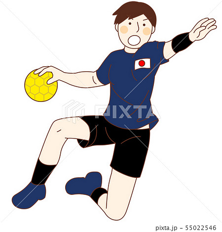 男子ハンドボール選手のイラスト素材