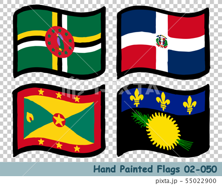 手描きの旗アイコン,ドミニカ国の国旗,ドミニカ共和国の国旗,グレナダ 