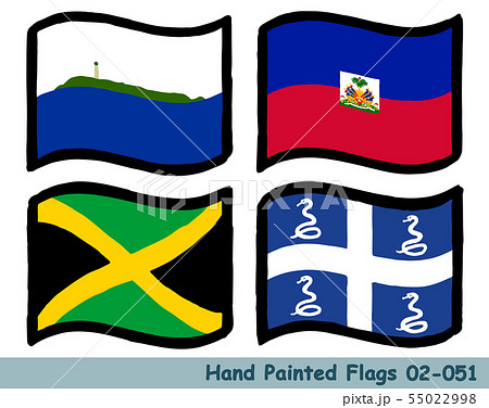 손으로 그린 깃발 아이콘, 나 바사 섬의 국기 아이티 국기 자메이카의 국기,... - 스톡일러스트 [55022998] - Pixta