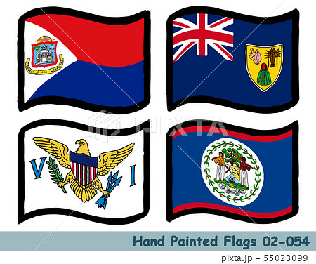 手描きの旗アイコン,シント・マールテンの旗,タークス・カイコス諸島の旗,ヴァージン諸島の旗,ベリーズ