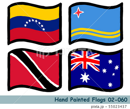 手描きの旗アイコン,ベネズエラの国旗,アルバの国旗,トリニダード・トバゴの国旗,オーストラリアの国旗