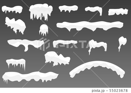 Snow caps, snowballs and snowdrifts set 55023678