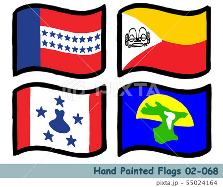 손으로 그린 깃발 아이콘, 투 아모 투 제도의 국기, 마르 키즈 제도의 국기,... - 스톡일러스트 [55024164] - Pixta