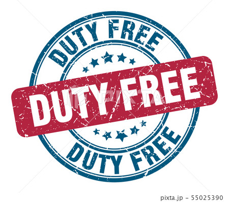duty free stamp. duty free round grunge sign. duty 55025390