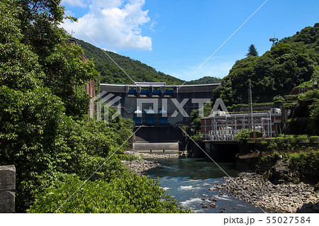 天ケ瀬ダム　晴天　風景　発電所 55027584
