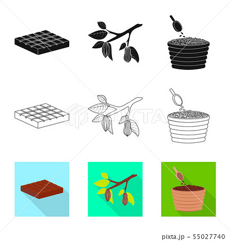 Vector illustration of food and yummy sign. Set of food and brown stock vector illustration. 55027740