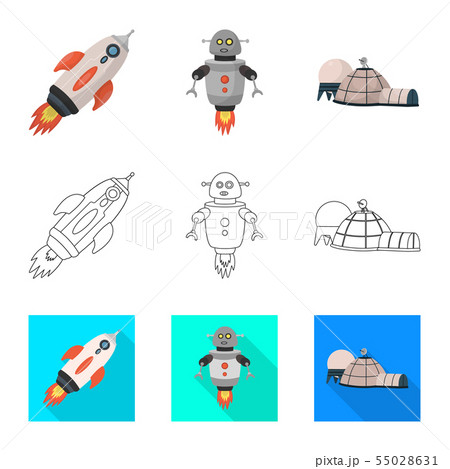 Isolated object of astronomy and technology symbol. Collection of astronomy and sky stock symbol for 55028631