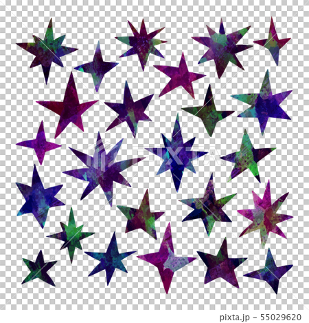 ベクター　いろいろな形の星アイコン　水彩 55029620
