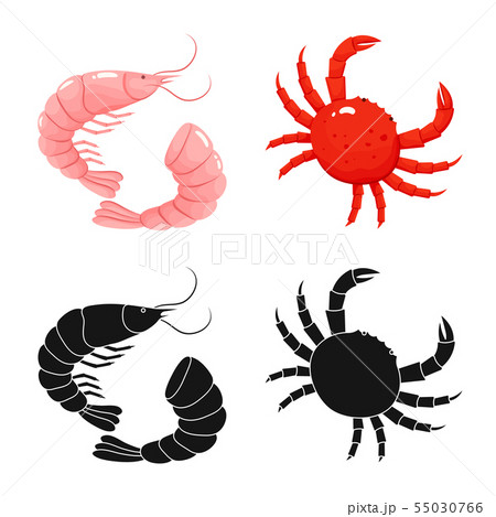 Vector illustration of fresh and restaurant logo. Collection of fresh and marine stock vector Vector illustration of fresh and restaurant logo. Collection of fresh and marine stock vector 55030766