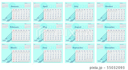 2020 Calendar planning with place for your logo 55032093